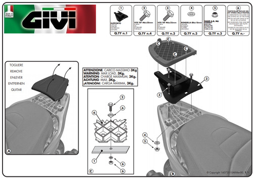 Top case mount piaggio beverly - mount,